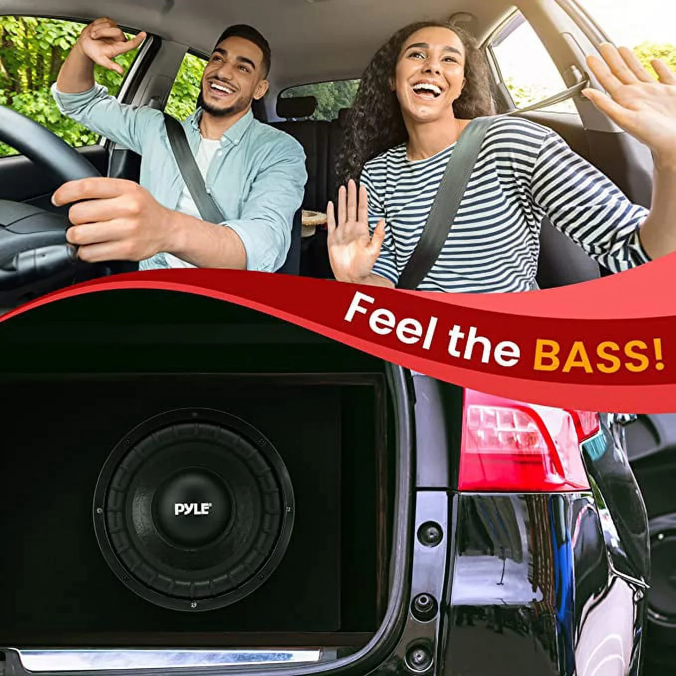 Pyle Slim Subwoofer Box System 500 Watts High Powered 10-inch Woofers with a Non-Pressed Paper Cone