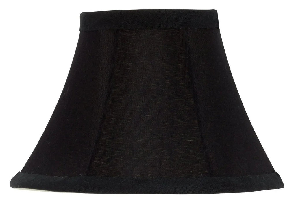 Set of 2 Chandelier Lamp Shades 6 inch Black Silk with Gold Lining