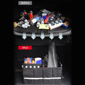 Apexeon Car Trunk Organizer, 55L Capacity, Reflective Strip, Oxford Cloth Folding Storage Box, Automotive Cargo Solution