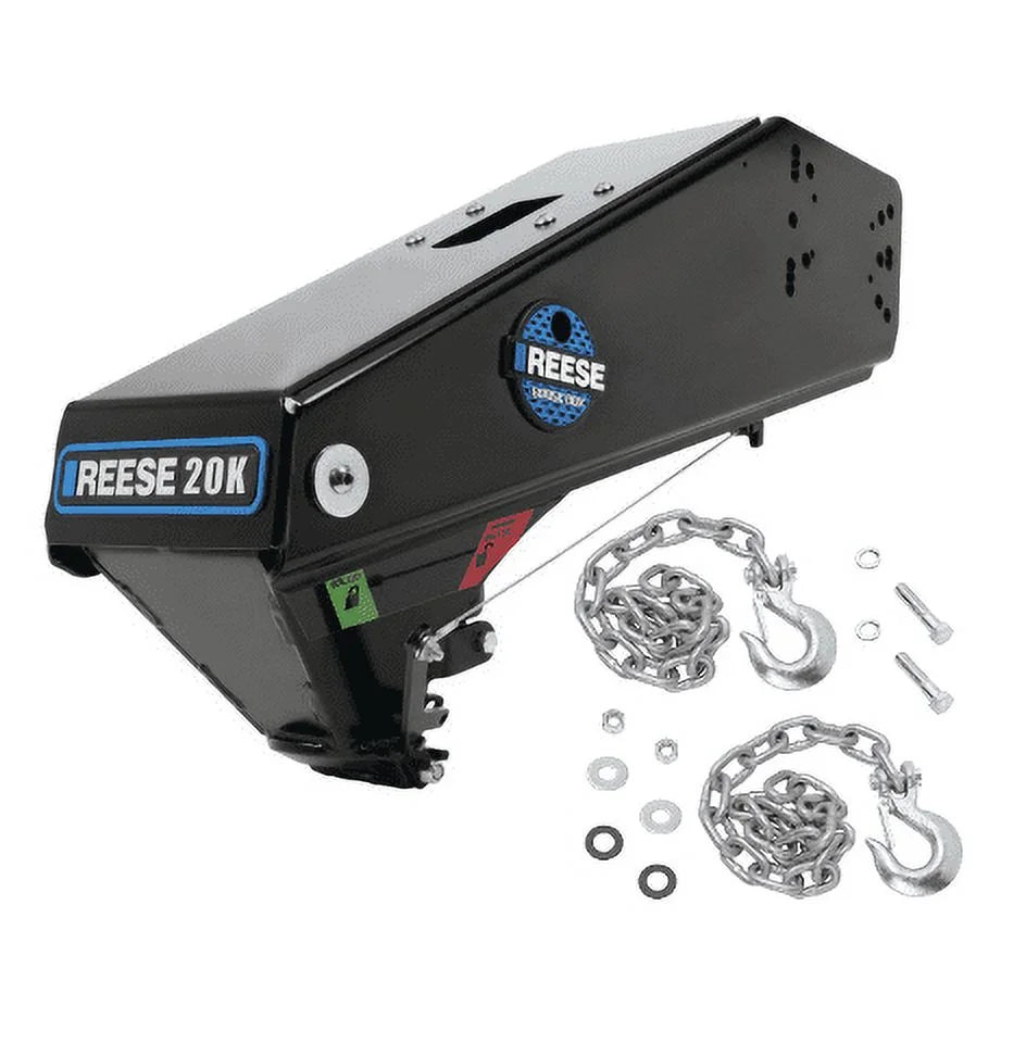 Reese 20k Gen 3 Goose Box 5th Wheel Pin Box, Air Ride 20,000 lbs. Capacity, Fits Lippert (1621, 1716, 0719, Rhino), Fabex  600 Series w/ Chains