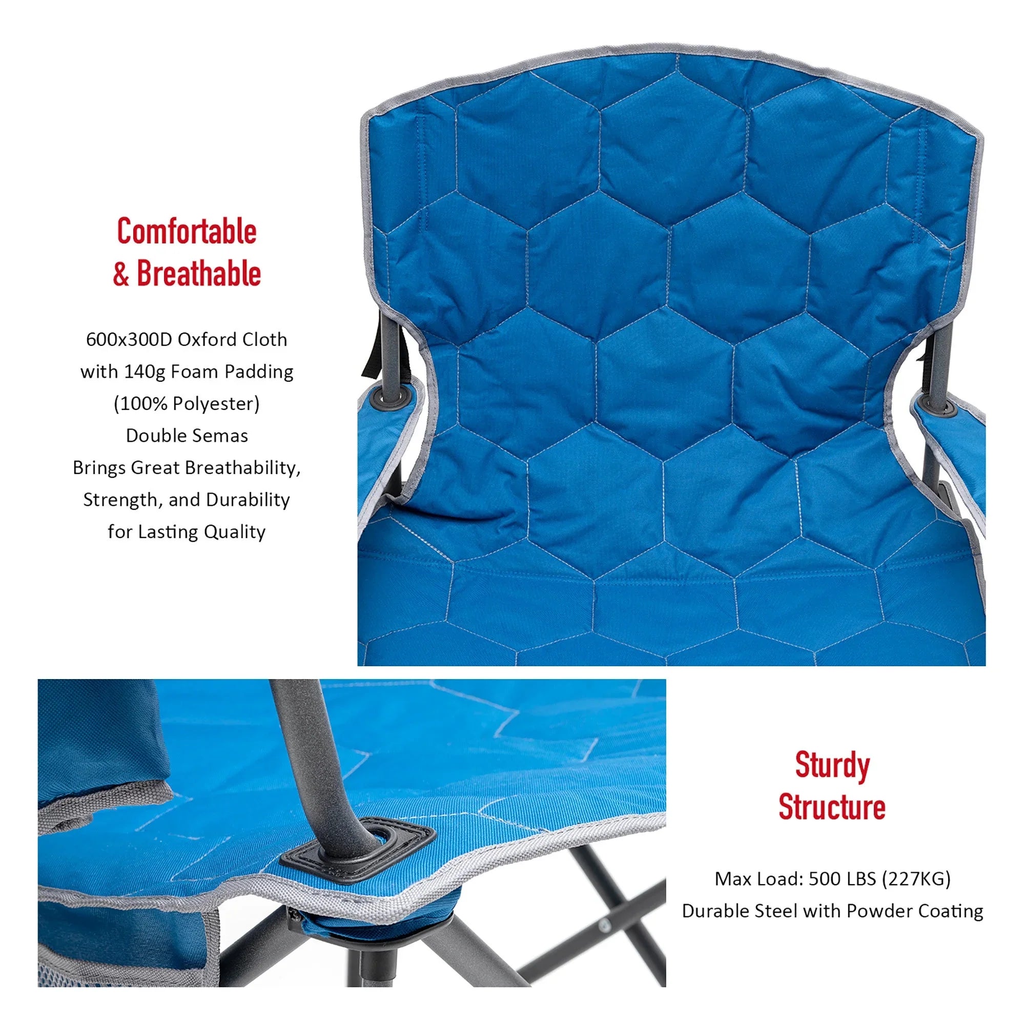 Luxurious  Camping Chair for Big Tall People - 40"x8.5"x8" - 14.55 - Indulge in unmatched comfort with our premium  chair for outdoor enthusiasts.