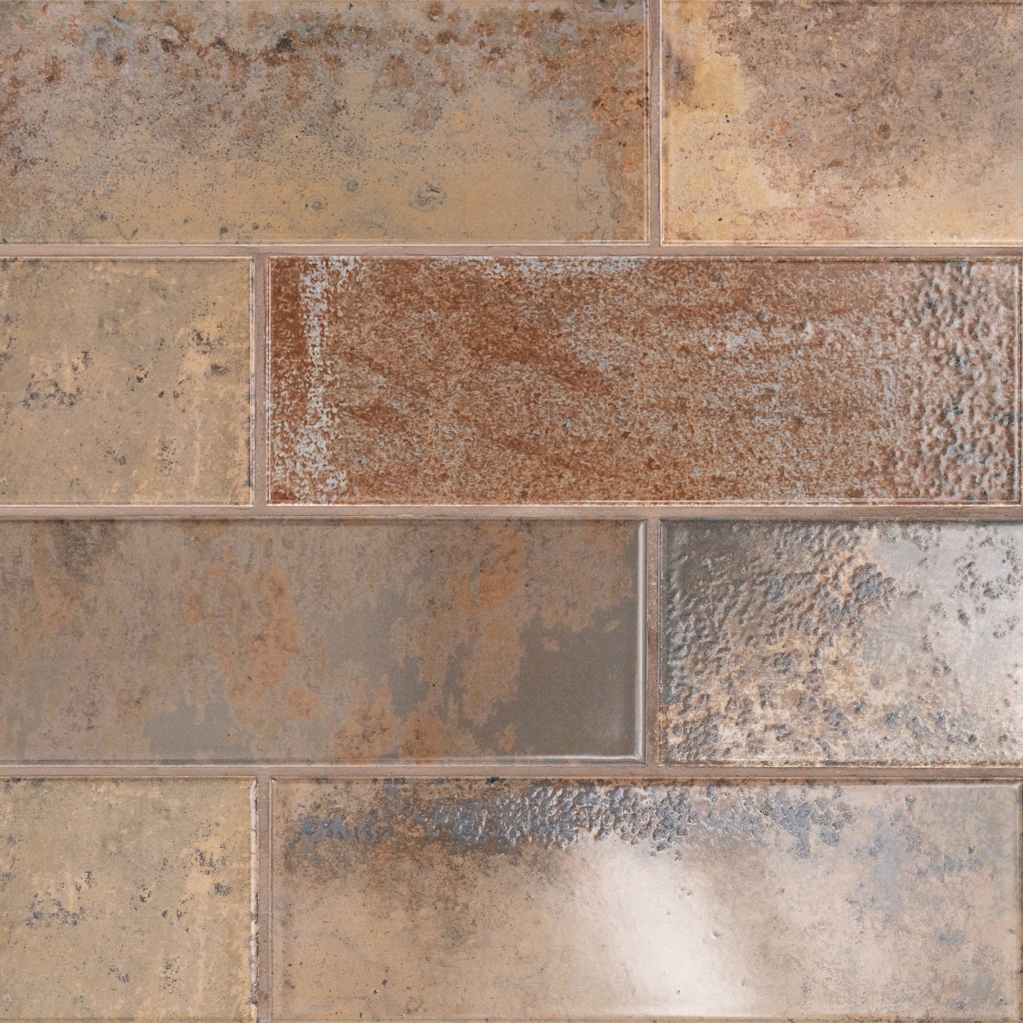 Marza Rust 4 In.  12 In. Glossy Ceramic Brown Subway Wall Tile