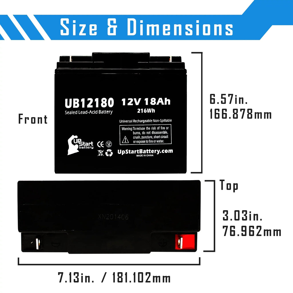 5x Pack - Compatible General Power  Battery - Replacement  Universal Sealed Lead Acid Battery (12V, 18Ah, 18000mAh,  Terminal, , )