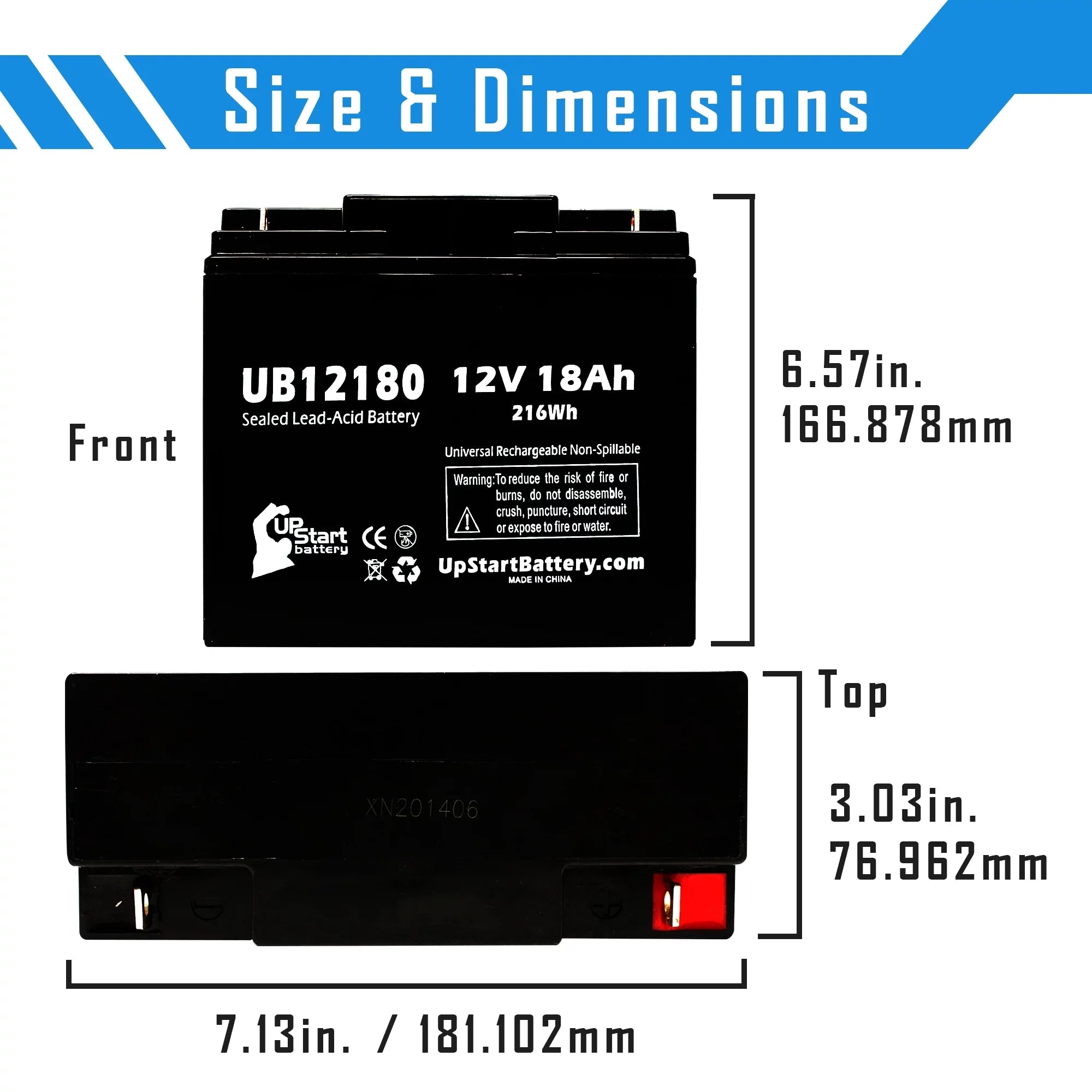 5x Pack - Compatible General Power  Battery - Replacement  Universal Sealed Lead Acid Battery (12V, 18Ah, 18000mAh,  Terminal, , )