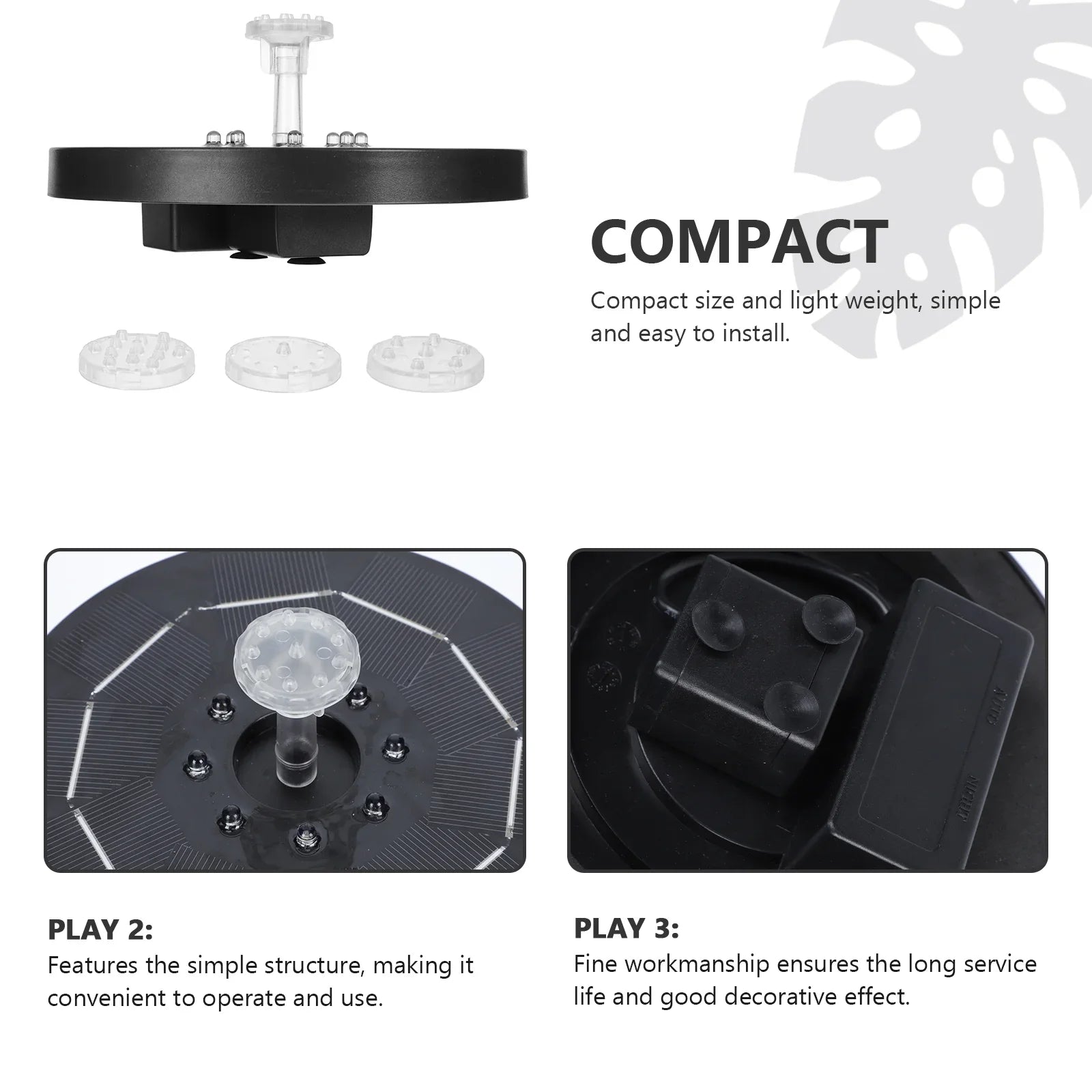 Guichaokj 1 set of Outdoor Solar Fountain Creative Fountain Pond Fountain with  Light