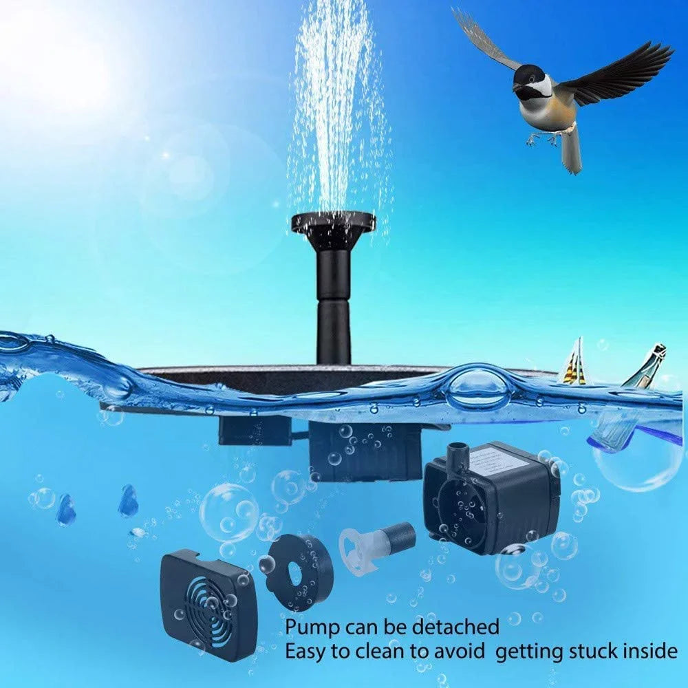 2.5W Solar Fountain Pump, 1200mAh Circle Solar Water Pump Floating Fountain Built-in Battery, with 6 Nozzles, for Bird Bath, Fish Tank, Pond or Garden Decoration pond heaters for outdoor ponds