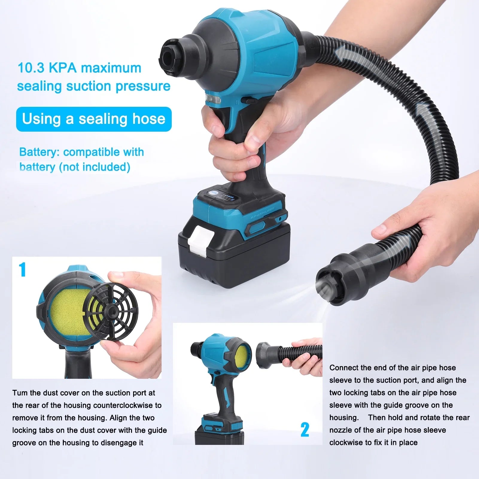 Spirastell Air Dust Machine,Fan Compatible Makita dsfen Inflator Cleanner Fan Air Inflator Cleanner Compatible Makita Battery