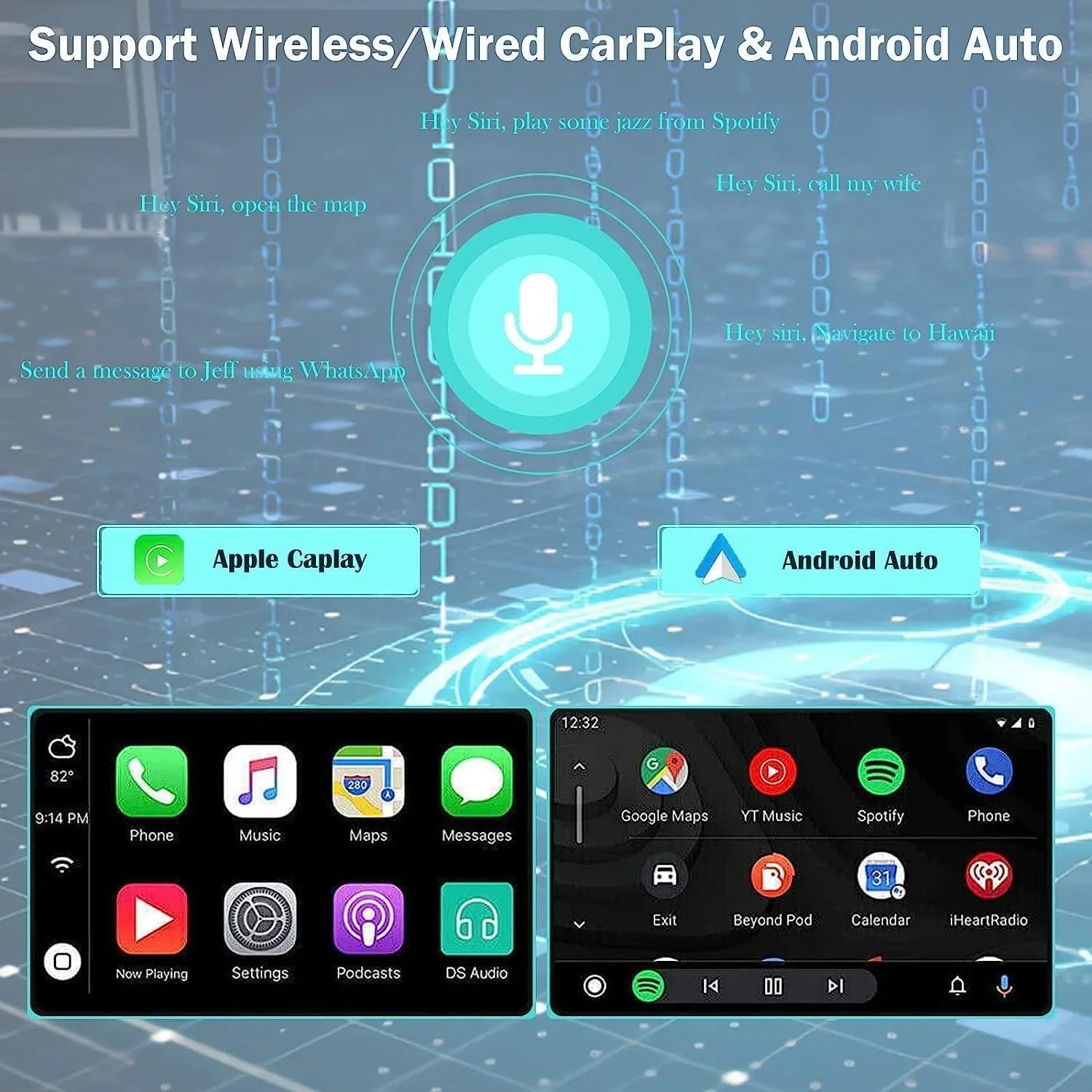 9 inch Car Stereo Radio w/Carplay Android Auto for Mazda -8 2003-2008 Double Din Android 13.0 Touch Screen Car Audio Receiver w/WiFi  Navigation Bluetooth  Backup Camera Mic - 2+32G