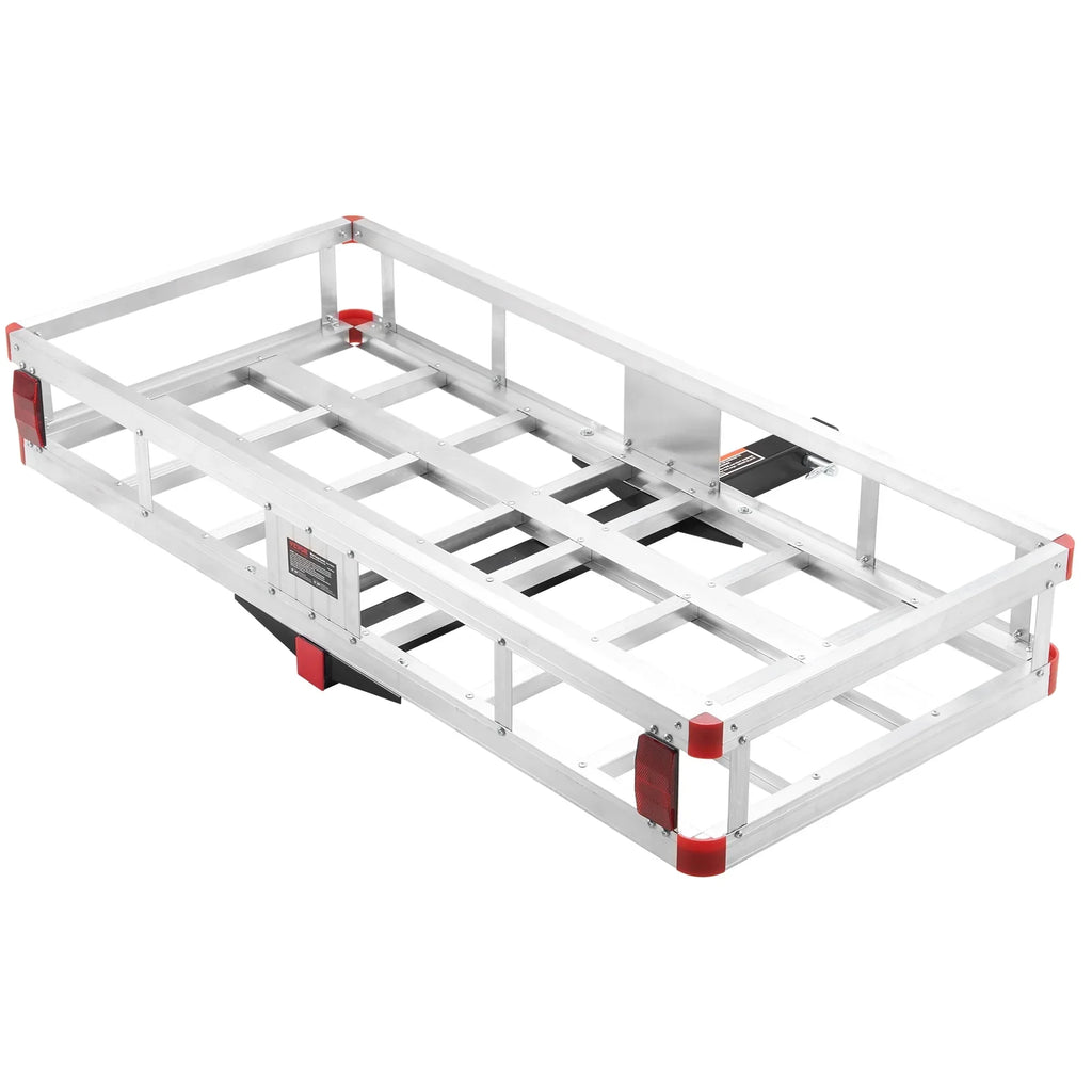 Hitch Mount Cargo Carrier 47 x 20 x 6 in 500lb Aluminum Corrosion-Resistant Fits 2" Receiver Cargo Basket for SUVs Sedans Vehicles