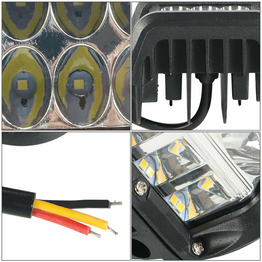 Jercoda 2 Set 45W  Work Light with  Work Light Bar Mount Bracket Clamp Holder for  Car Truck   Universal Cars
