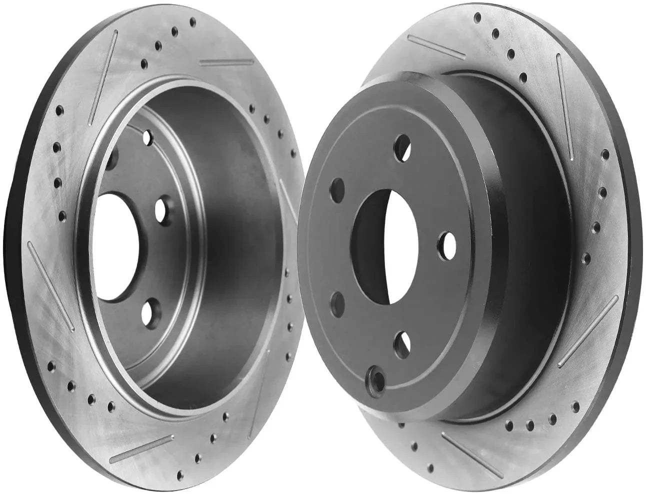 Afa Motors Rear Brake Rotors 262mm Drilled & Slotted Brake Rotor Compatible with Chrysler 200 Sebring, Dodge Avenger Caliber, Jeep Compass Patriot, Mitsubishi Lancer
