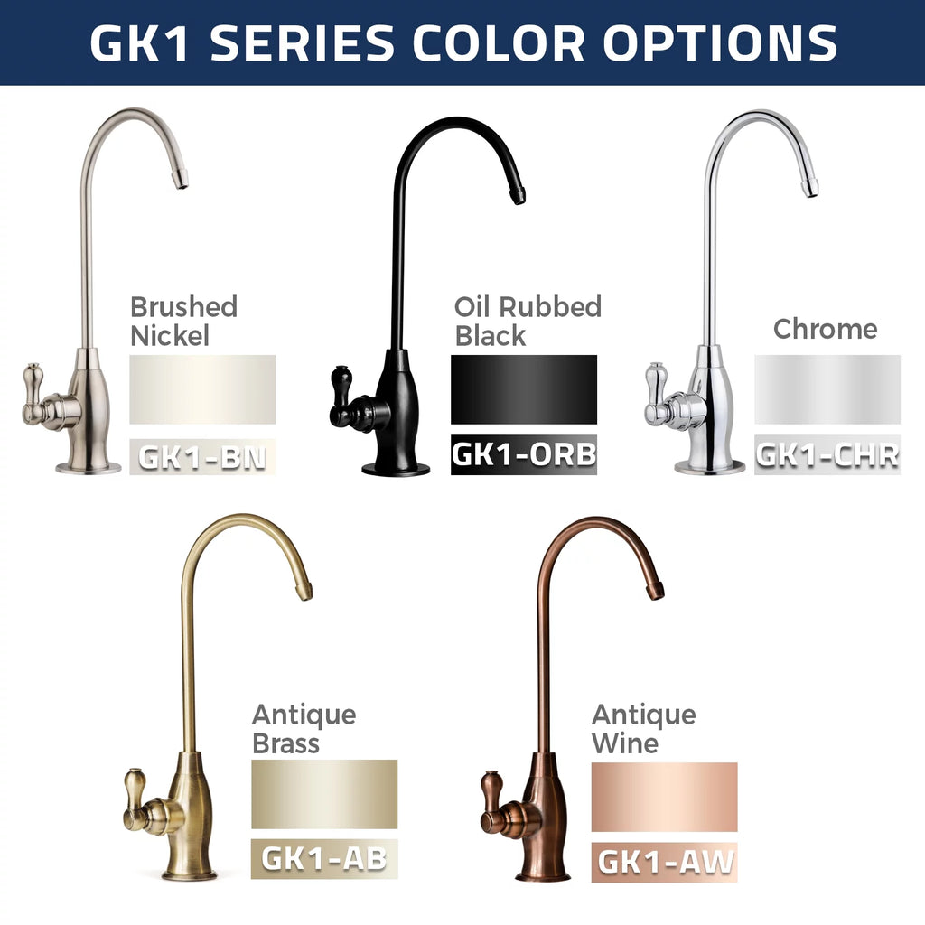 iSpring - Heavy Duty Reverse Osmosis, High Spout Kitchen Bar Sink Drinking Water, Contemporary  Faucet, Brushed Nickel