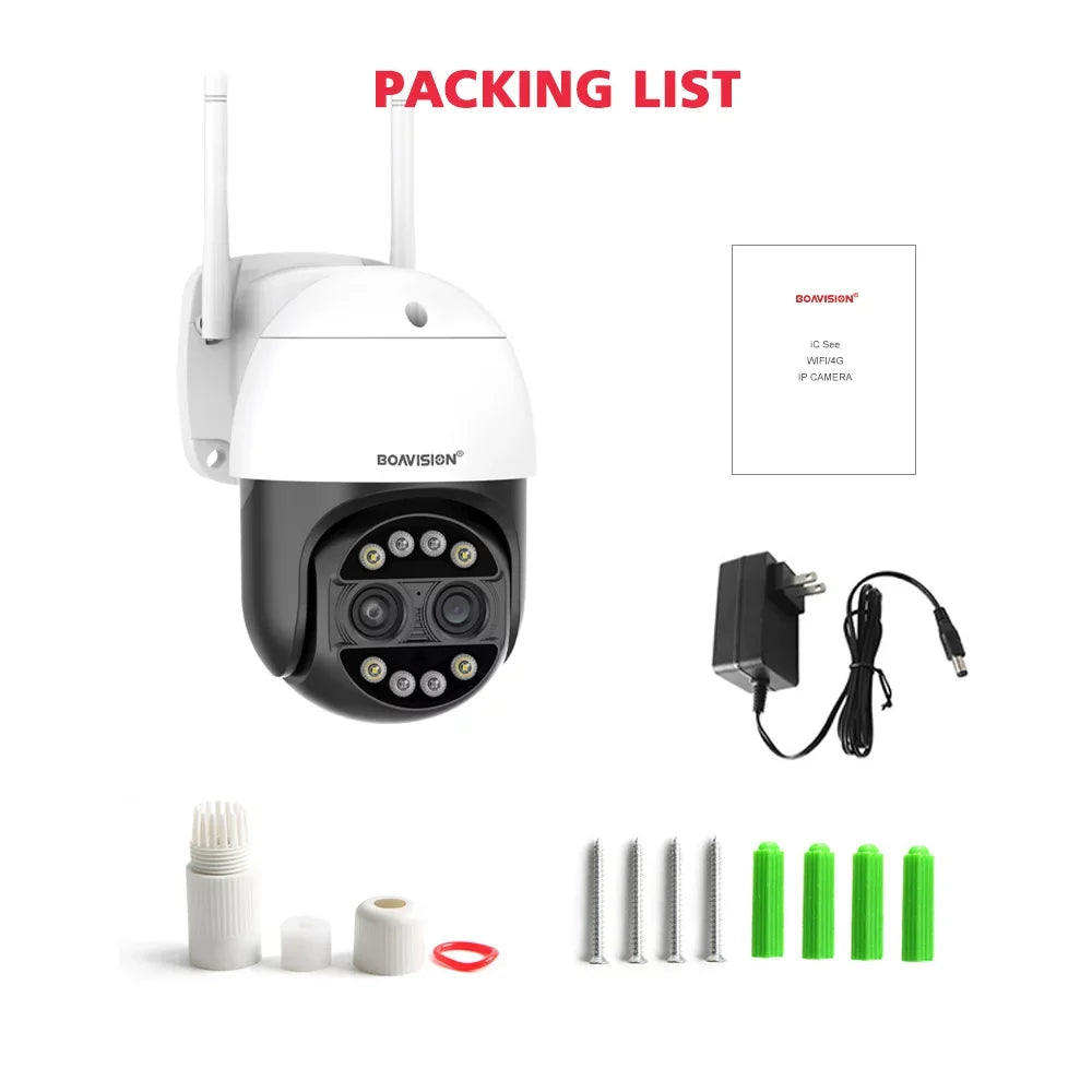 ICSee WiFi  Camera Dual Lens  Wireless Outdoor   Home Security Camera