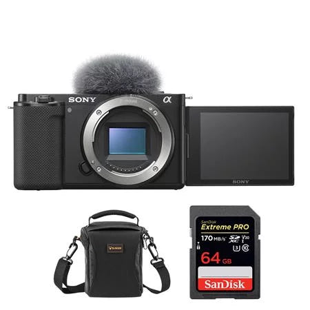 '- Mirrorless Camera Body, Black Bundle with, 64GB  Memory Card, Shoulder Bag