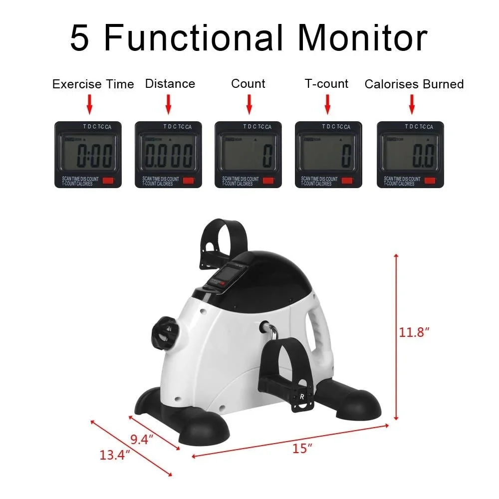 Fitness Cycling Exerciser Mini Pedal Exercise Bike Black