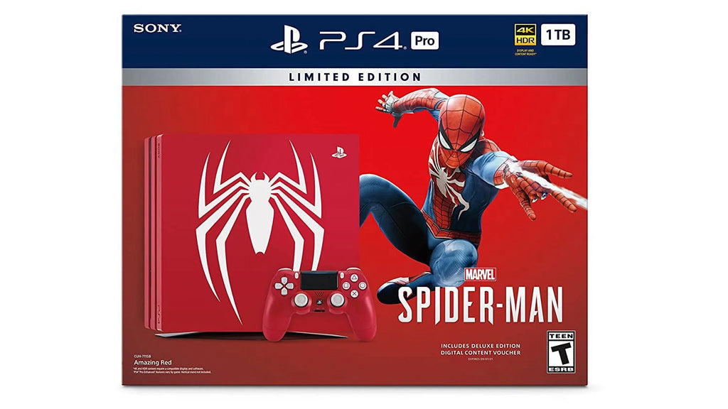 Sony PlayStation 4 Pro 1TB Gaming Console Spider-Man Limited Edition With  Cable + 2 Controller   Bundle Like New