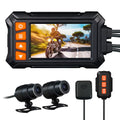 Dual 2K 30fps/1080P 60fps Motorcycle Camera, All Waterproof Dash Cam 3''  Front and Rear 150° Wide Angle with Wired Remote, Wi-Fi, ,  and Race Mode, Max up to 256GB