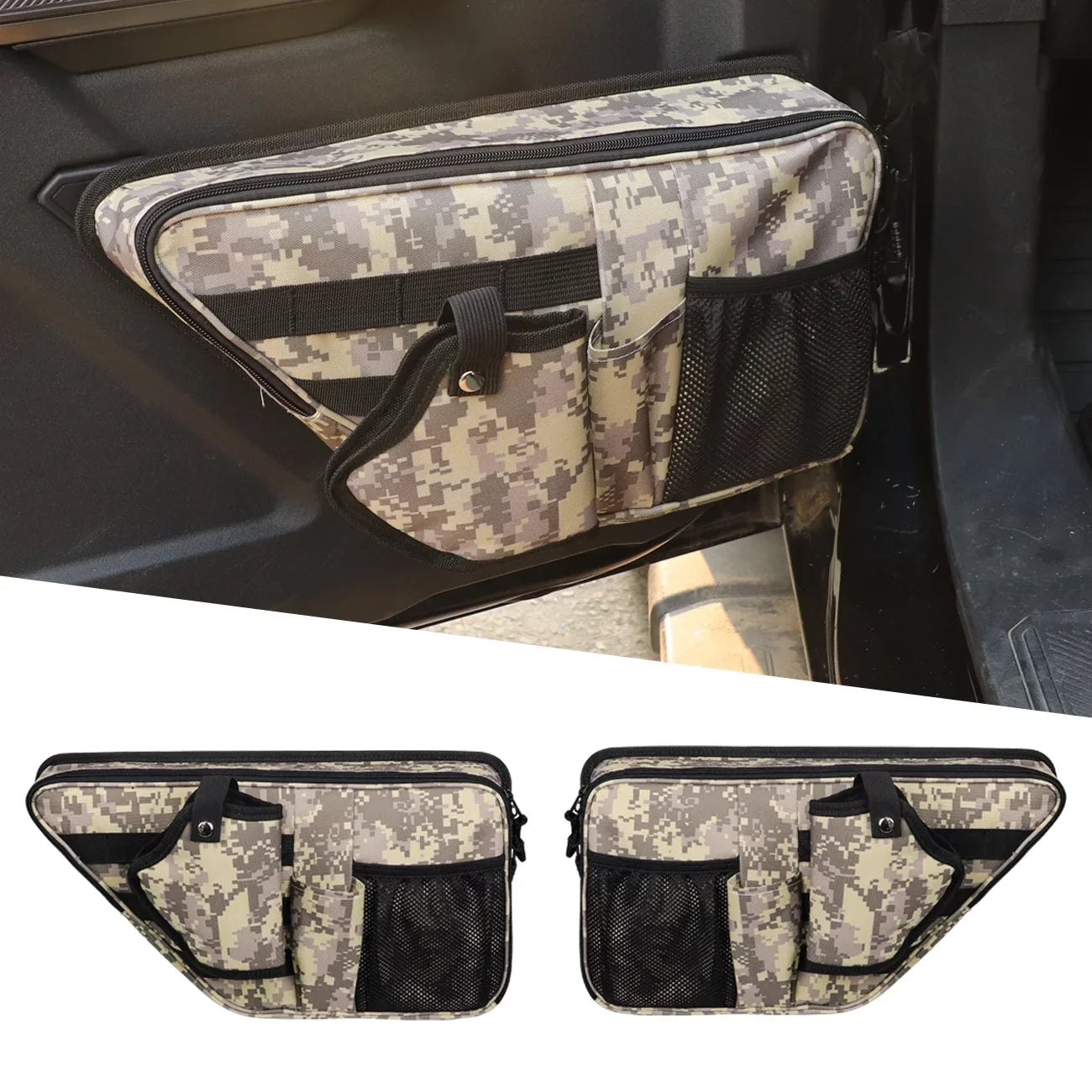 Front Storage Bags Door Net Pocket Organizer For 2021-2023 Ford Bronco 2/4 Doors