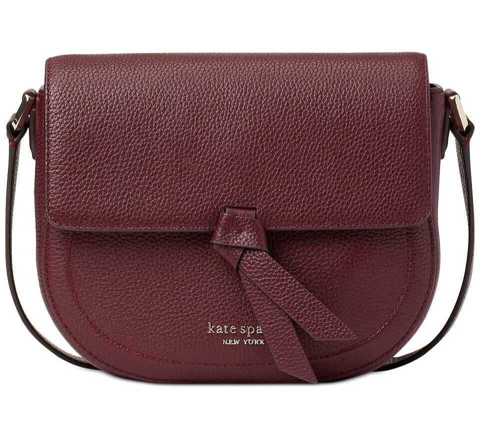 Kate Spade New York Knott Saddle Pebbled Leather Medium crossbody Bag