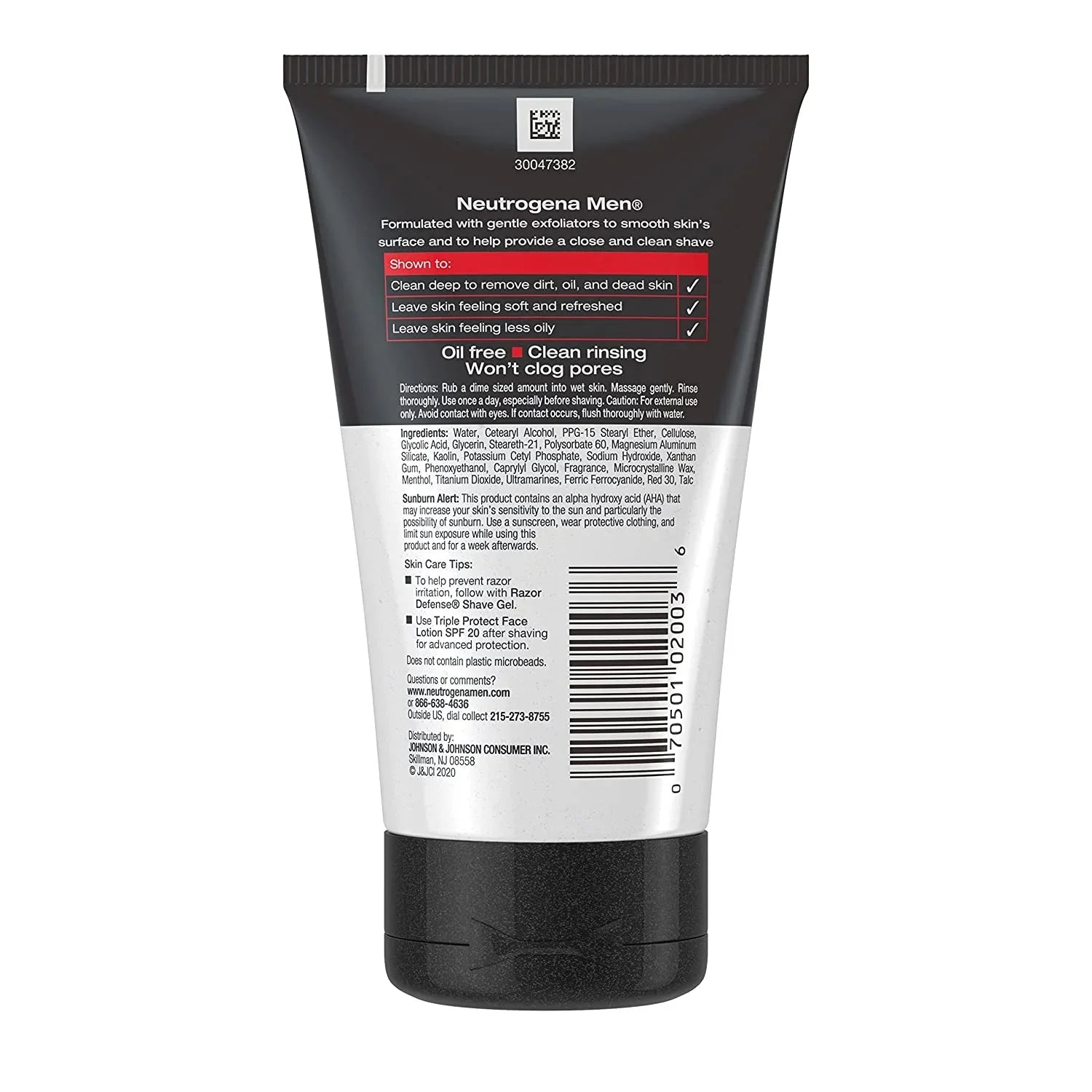 (4-Pack) Neutrogena Men Exfoliating Razor Defense Daily Shave Face Scrub, Conditioning Facial Cleanser for Smoother Skin And Less Razor Irritation, Dye-Free, 4.2 fl. oz