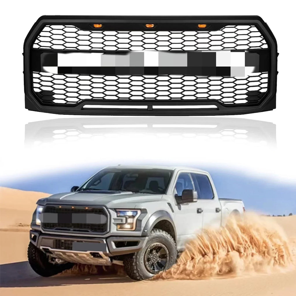 Raptor Style Front Bumper Grill Hood Grille for Ford  -150 2009-2014 Black