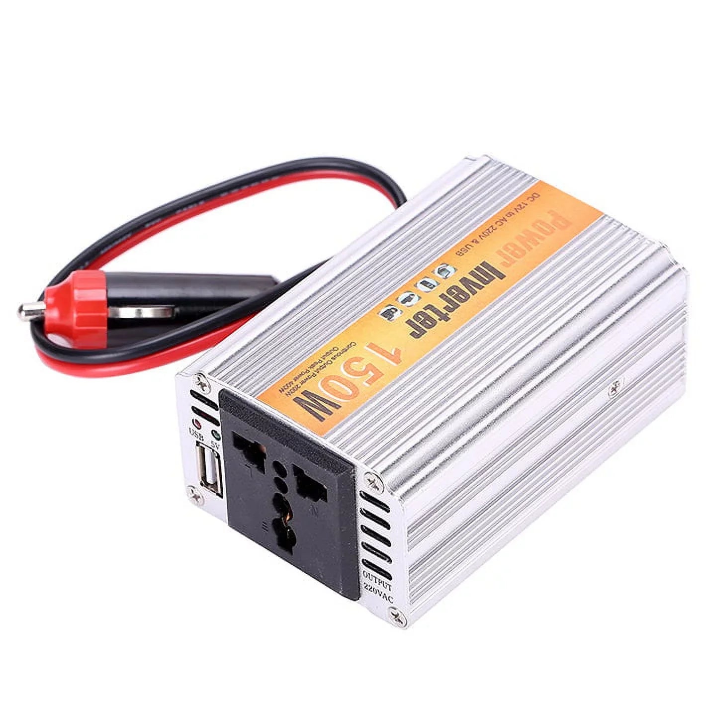 Power Inverter 150W  Car Charger Universal Socket Adapter  12V to  110V w/ Cooling Fan/Overload Protection