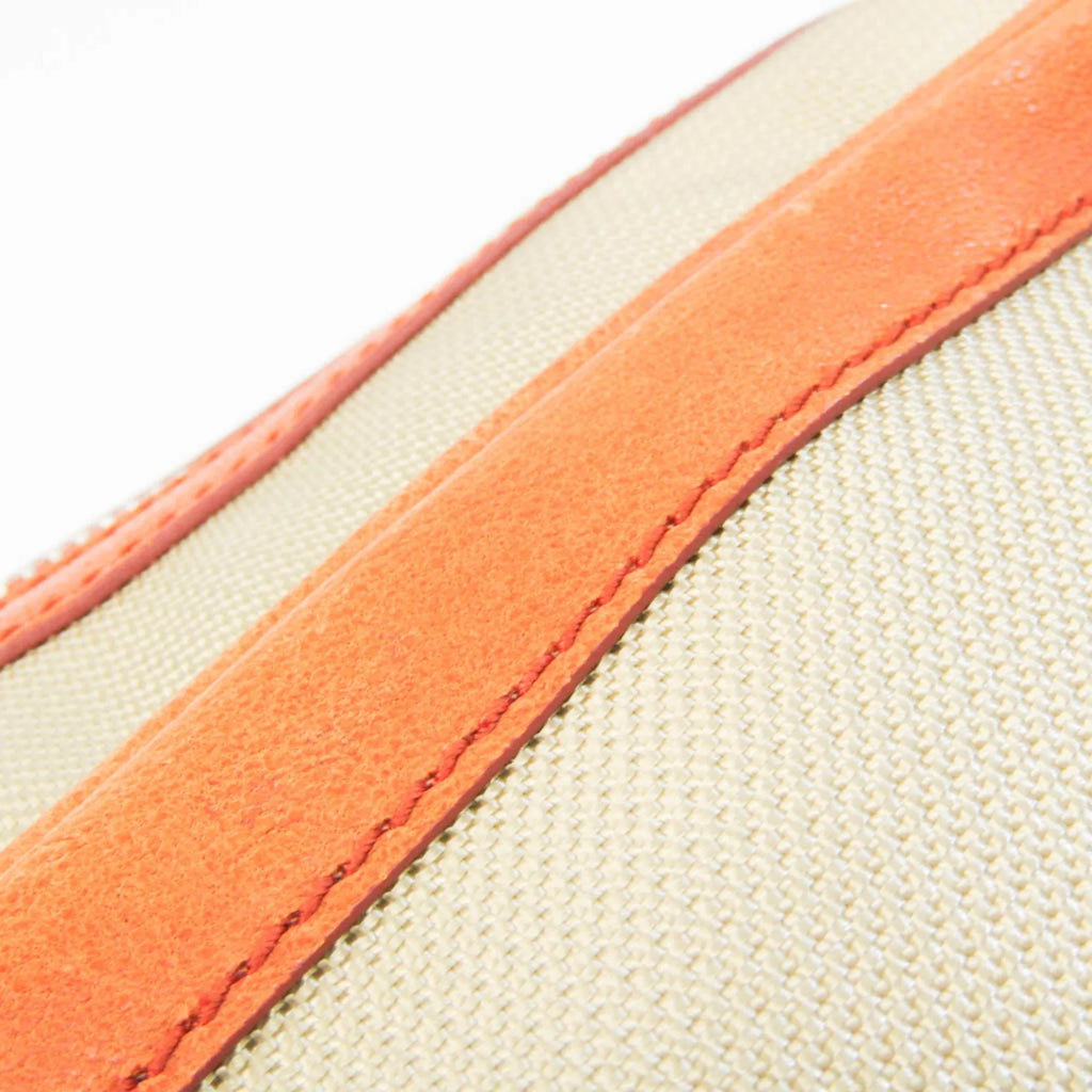 Pre-Owned Balenciaga Town 527147 Men,Women Leather,Nylon Canvas Clutch Bag Orange,Yellow (Good)