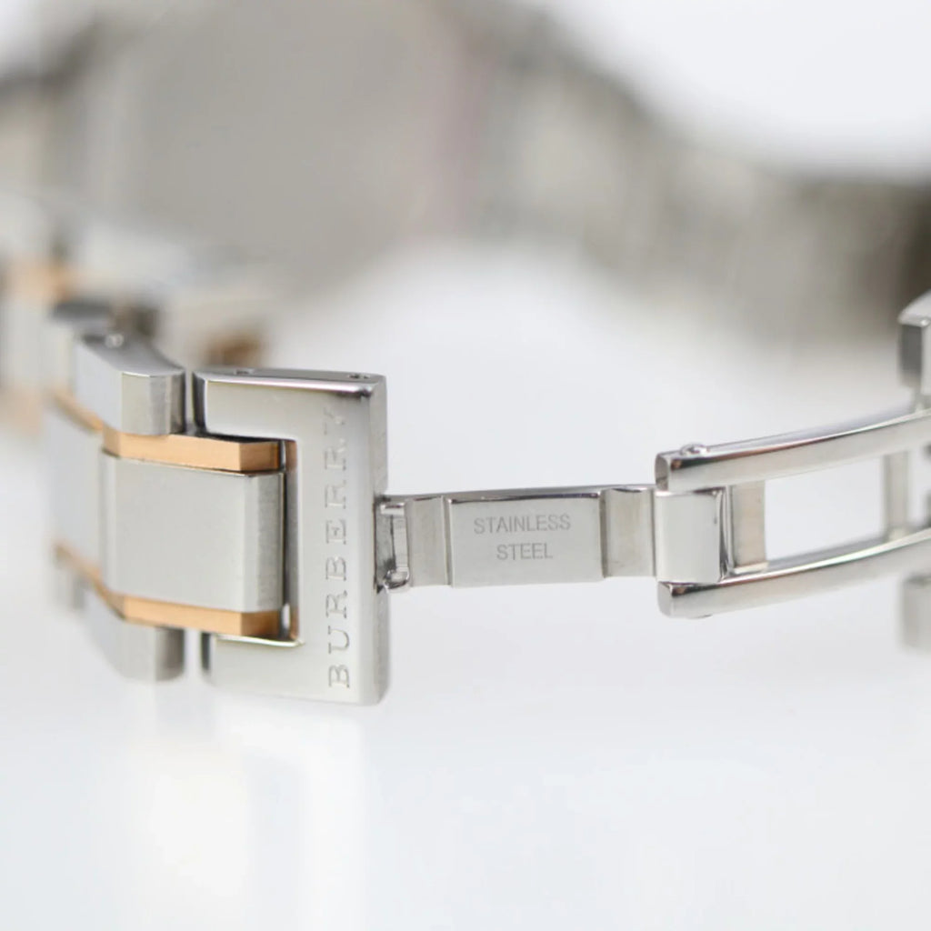 Pre-Owned  Burberry   watch  stainless steel silver rose gold quartz (Good)