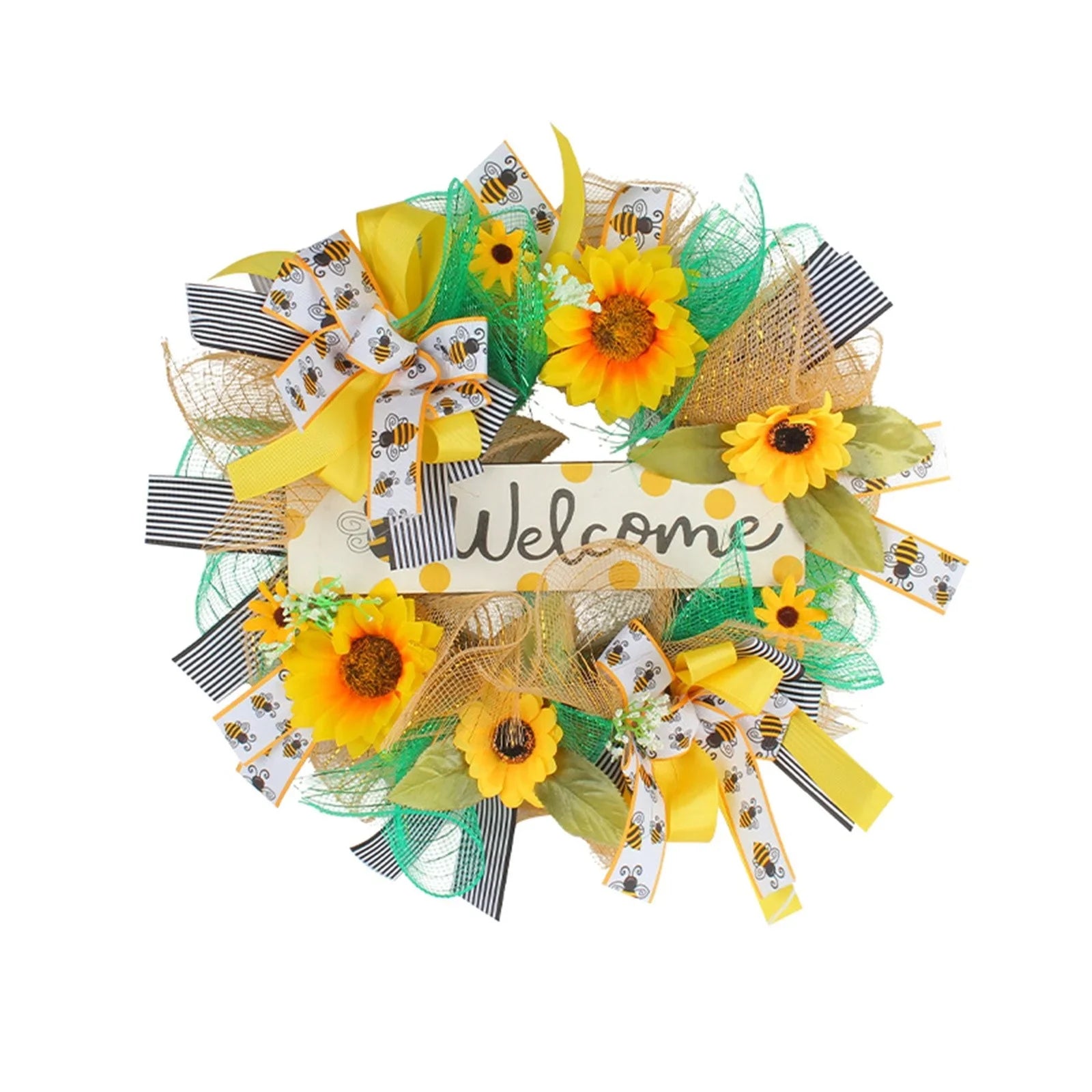 Wreath Sash Monogram Bee Festival Silk Scarf Garland Pendant Home Wreath Decoration
