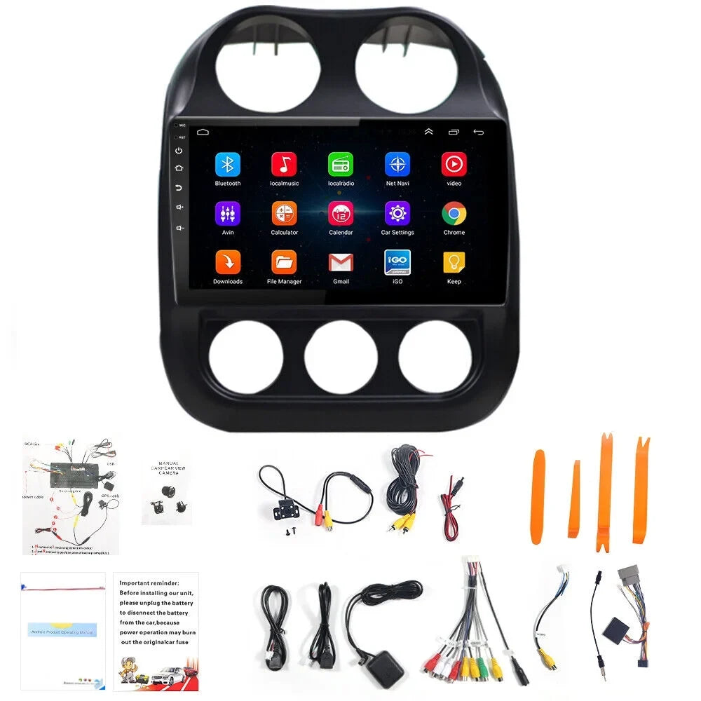 Kydely Jeep Compass Patriot Car Stereo  Navi  Player - Android 11, WiFi, Bluetooth, Reverse Camera - 10.1" Display