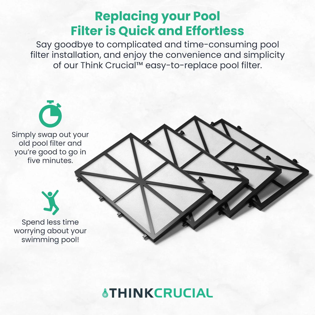 Think Crucial Replacement Ultra Fine Filters Compatible with Maytronics Dolphin, Nautilus  Plus, , , , , , Wave 65, Wave 90, Oasis  Models, Part# 9991432- - Large Filter Panels