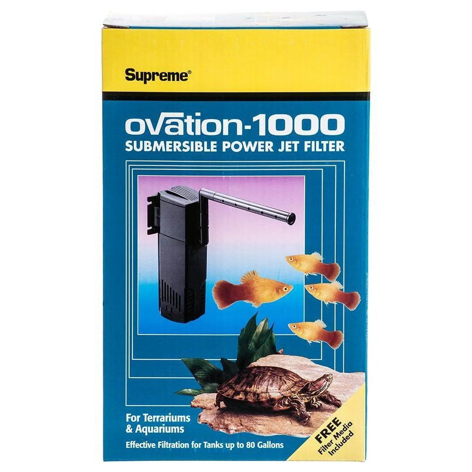 Supreme Ovation Submersible Power Jet Filter [Aquarium, Filters Canister (Internal)] Model 1000 - 265  (Up to 80 Gallons)