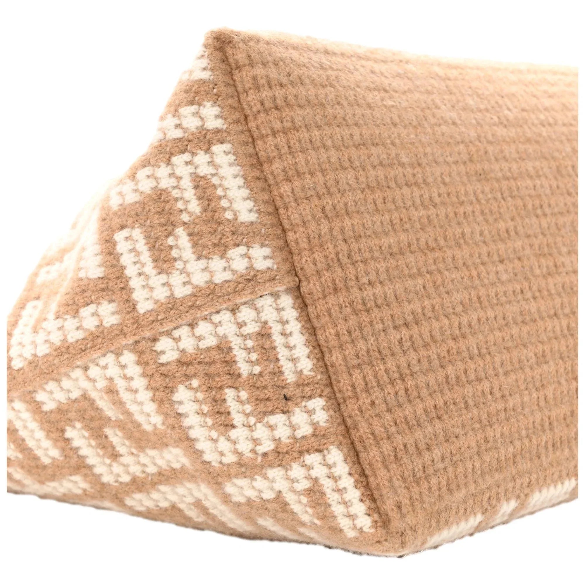 Fendi  Cammello Beige Knitted Cashmere Large Shopper Tote Bag