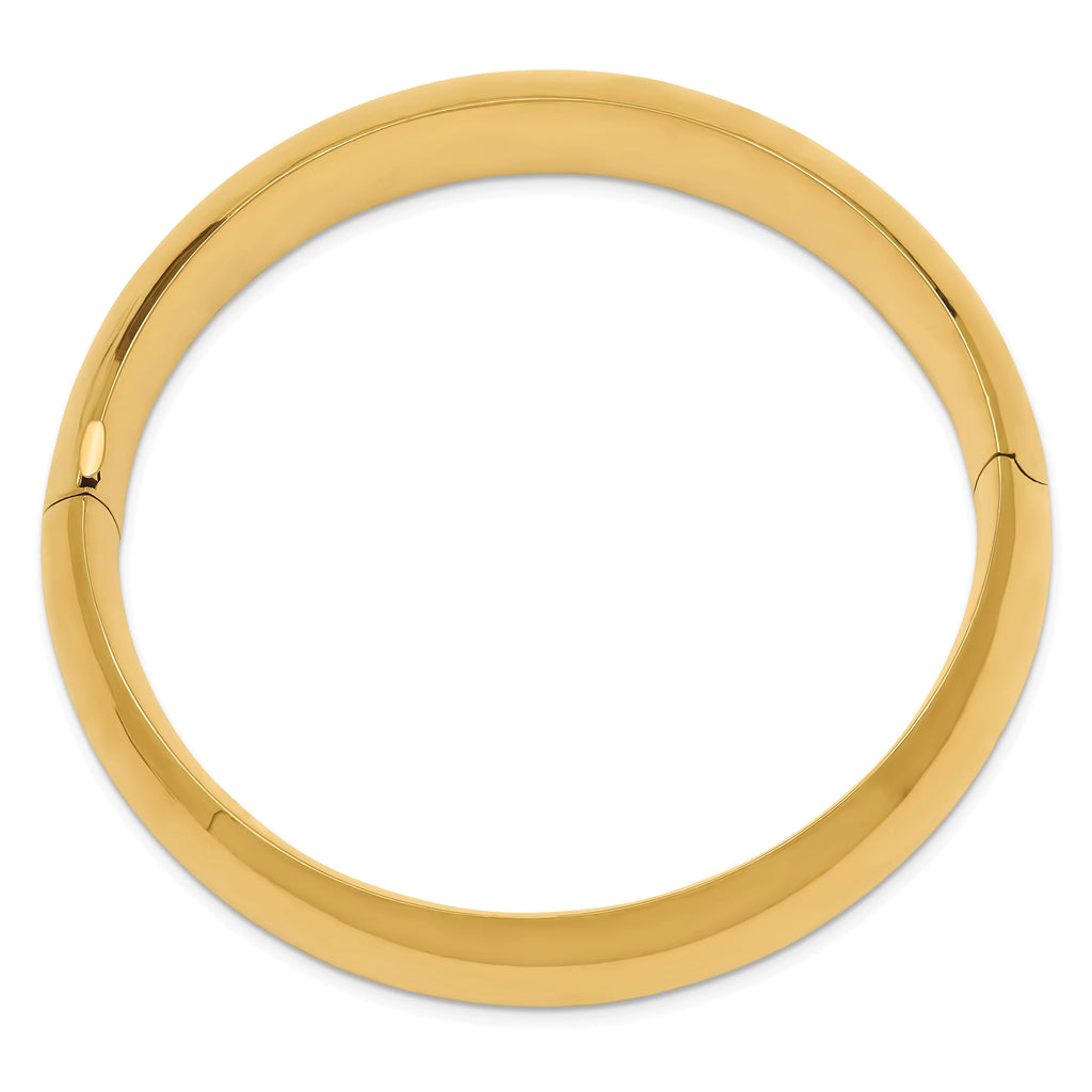 Finest GoldHP11-16O 14K Yellow Gold 0.687 mm Oversize High Polished Hinged Bangle Bracelet