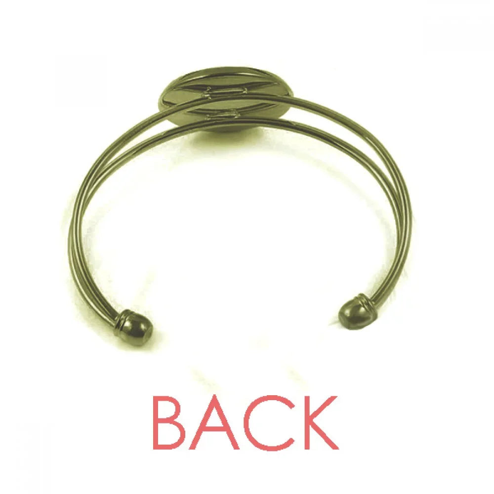 White Music Signature Black Bracelet Bangle Retro Open Cuff Jewelry