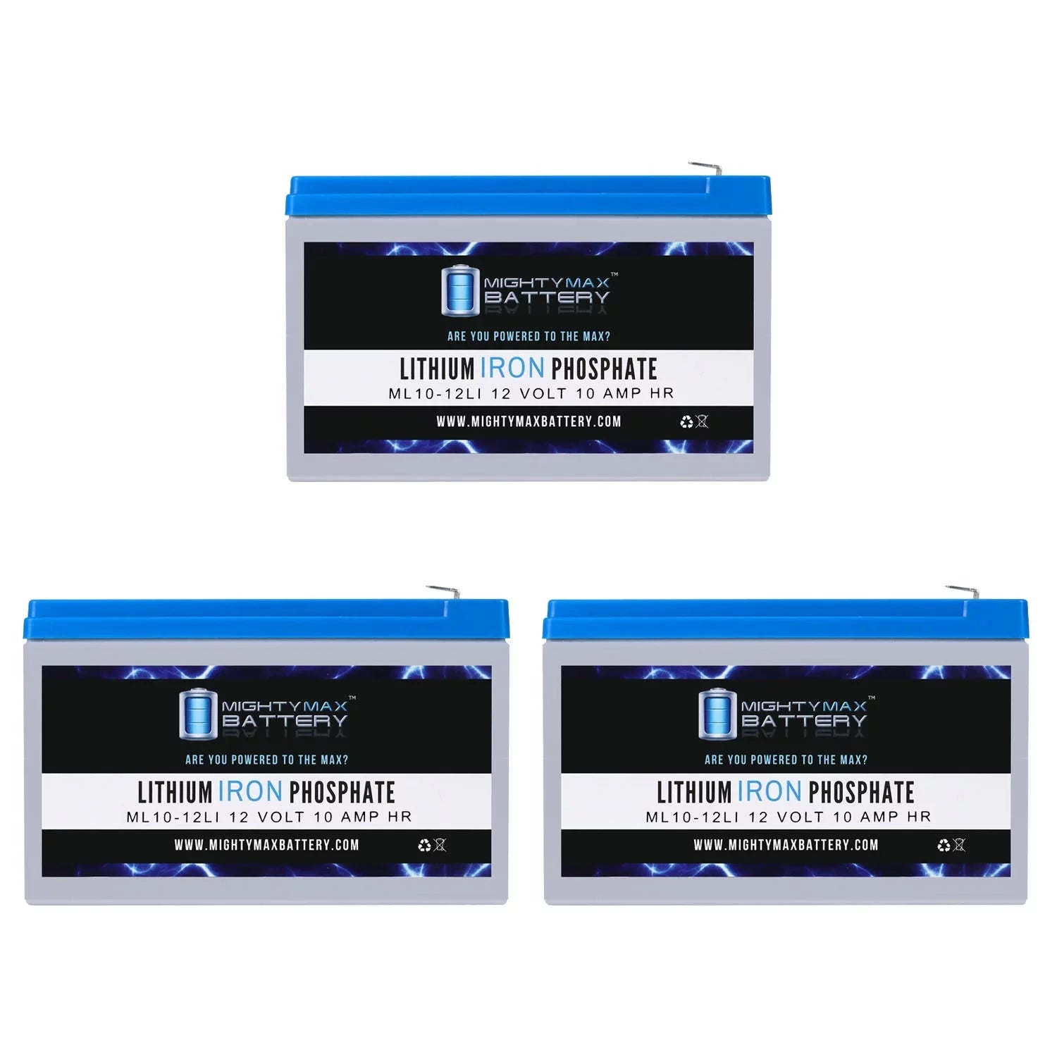 12V 10AH Lithium Replacement Battery Compatible with Fits Aqua Vu Marcum Vexilar - 3 Pack