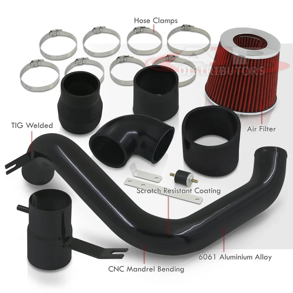 Distributors Cold Air Intake   Induction System Black Aluminum Piping + Filter Compatible/Replacement For Mitsubishi Lancer    2.0L l4 Manual Trans / 2002 2003 2004 2005 02 03 04 05