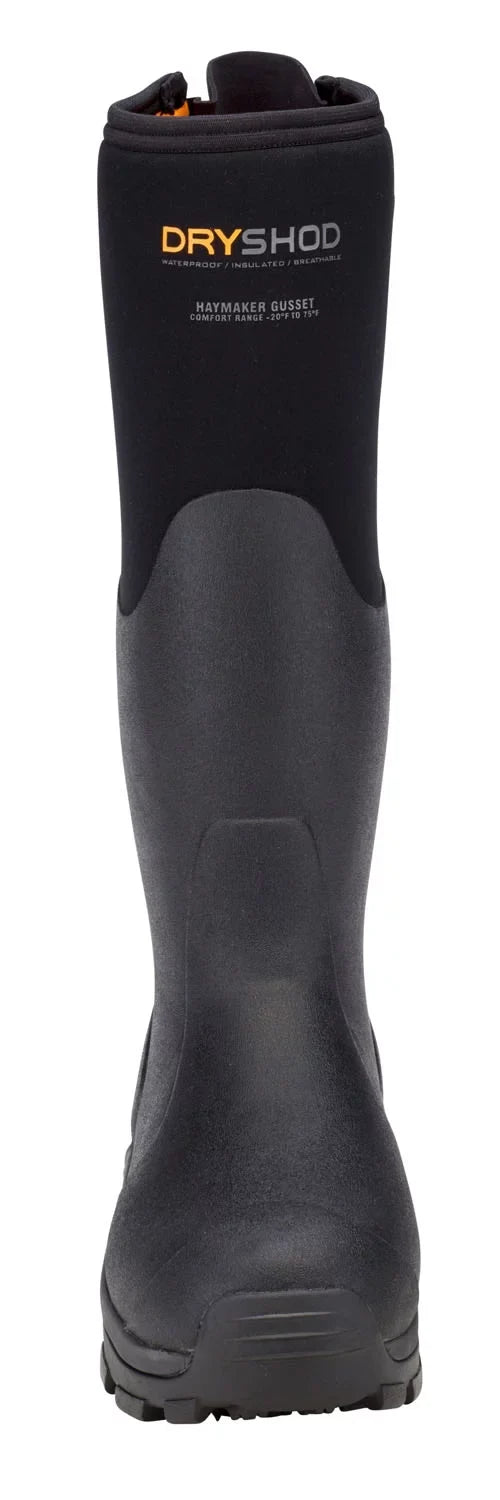 Dryshod Men's Haymaker Gusset Hi Cut Black Boot in Size 13