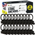 "20 -Track  Ring Tie-Down Anchors w/  Track Spring Fittings, Steel, Tie Down Cargo Loads to ETrack TieDown System Rails in Enclosed/Flatbed Trailer, Truck, Van, Pickup"