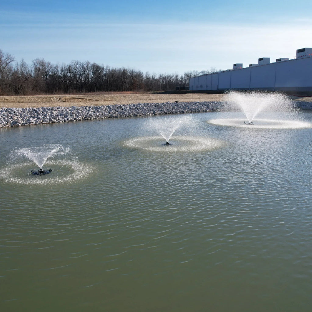 1.2  Floating Fountain | 200 foot Cord | 11 Patterns | Surface Aeration for Ponds | -200