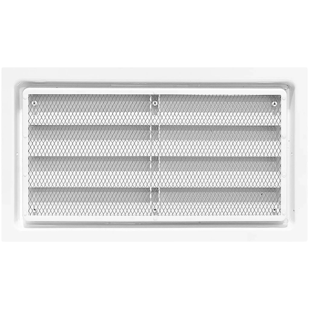 Crawl Space Manual Air Vent with Removable Cover and Vermin Screen (White, 8" Height x 16" Width)
