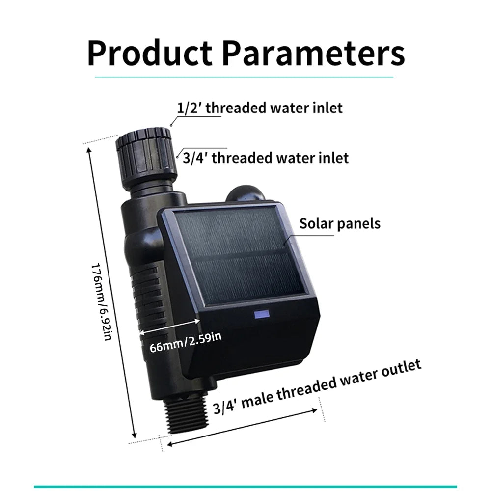 moobody WiFi Sprinkler Timer Solar Powered Smart Water Timer  Voice Control Wireless Hose Faucet Timer Garden Lawn Yard