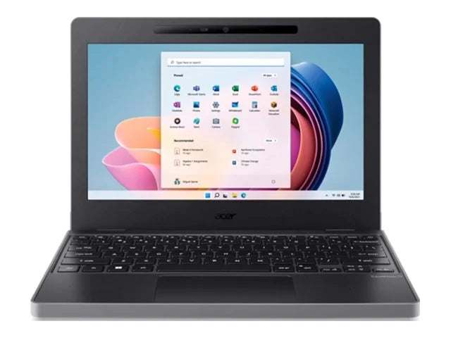 Acer TravelMate  11 -33 - 180-degree hinge design - Intel -series -  / up to 3.4 GHz - Win 11 Pro -  Graphics - 4   - 128  eMMC - 11.6"  1366 x 768 - Wi-Fi 6E, Bluetooth - shale black - kbd:  Intl