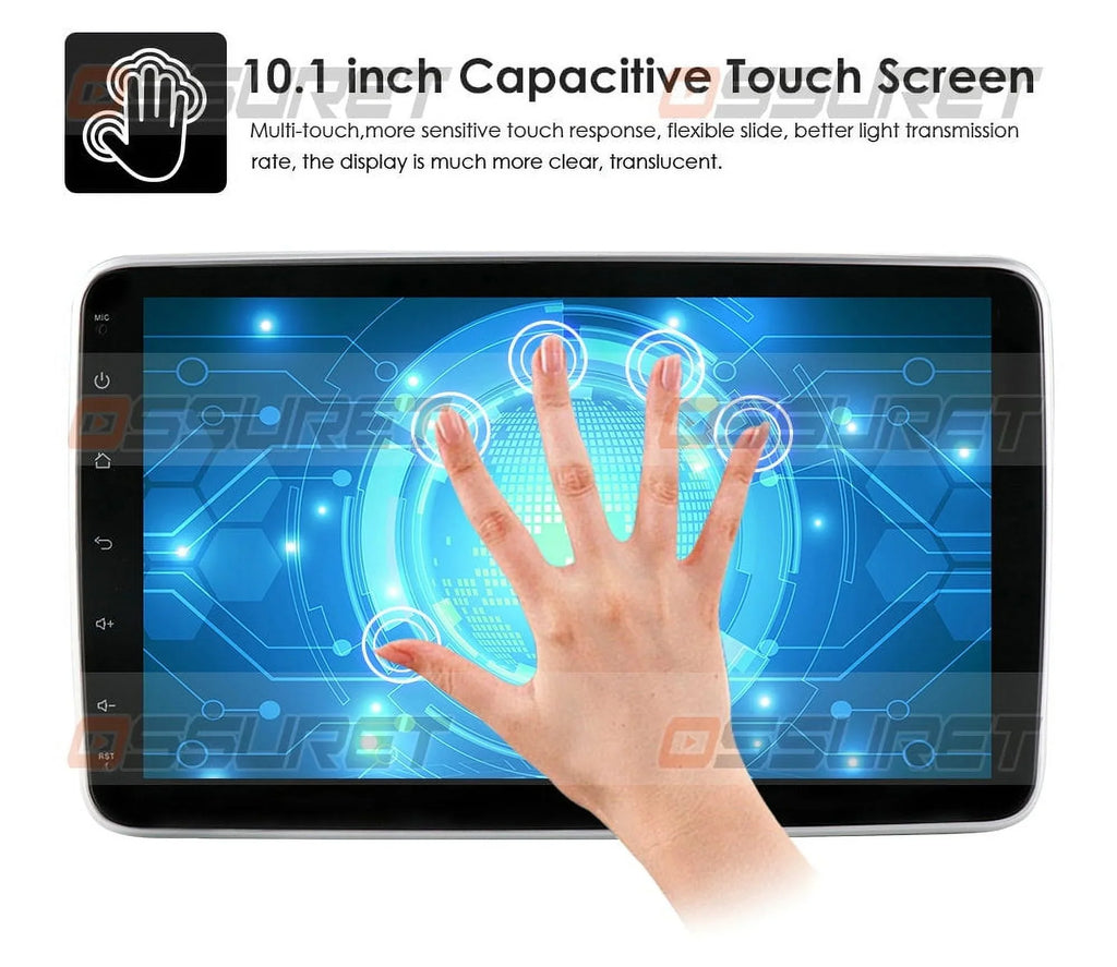 Hizpo Single 1  Rotatable 10.1'' Android 10 Touch Screen With Apple Carplay& Android Auto Car Stereo Radio  Navigation Wifi Bluetooth