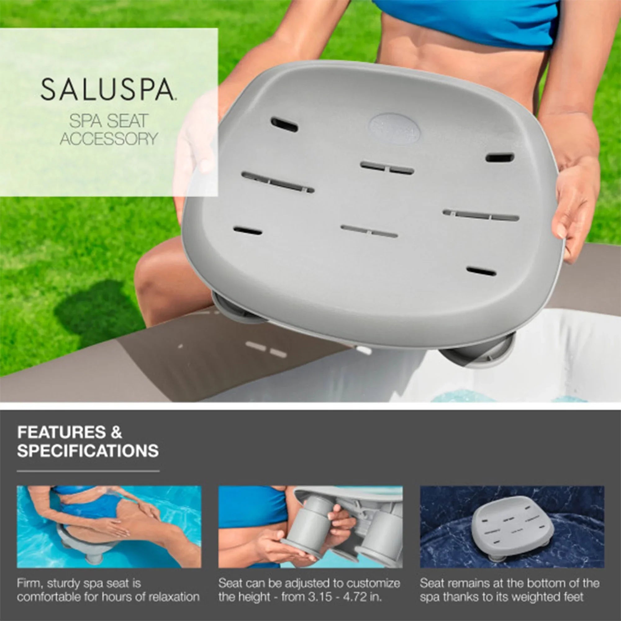 Coleman SaluSpa Sicily AirJet Hot Tub w/Set of 4 Bestway Pool & Spa Seat