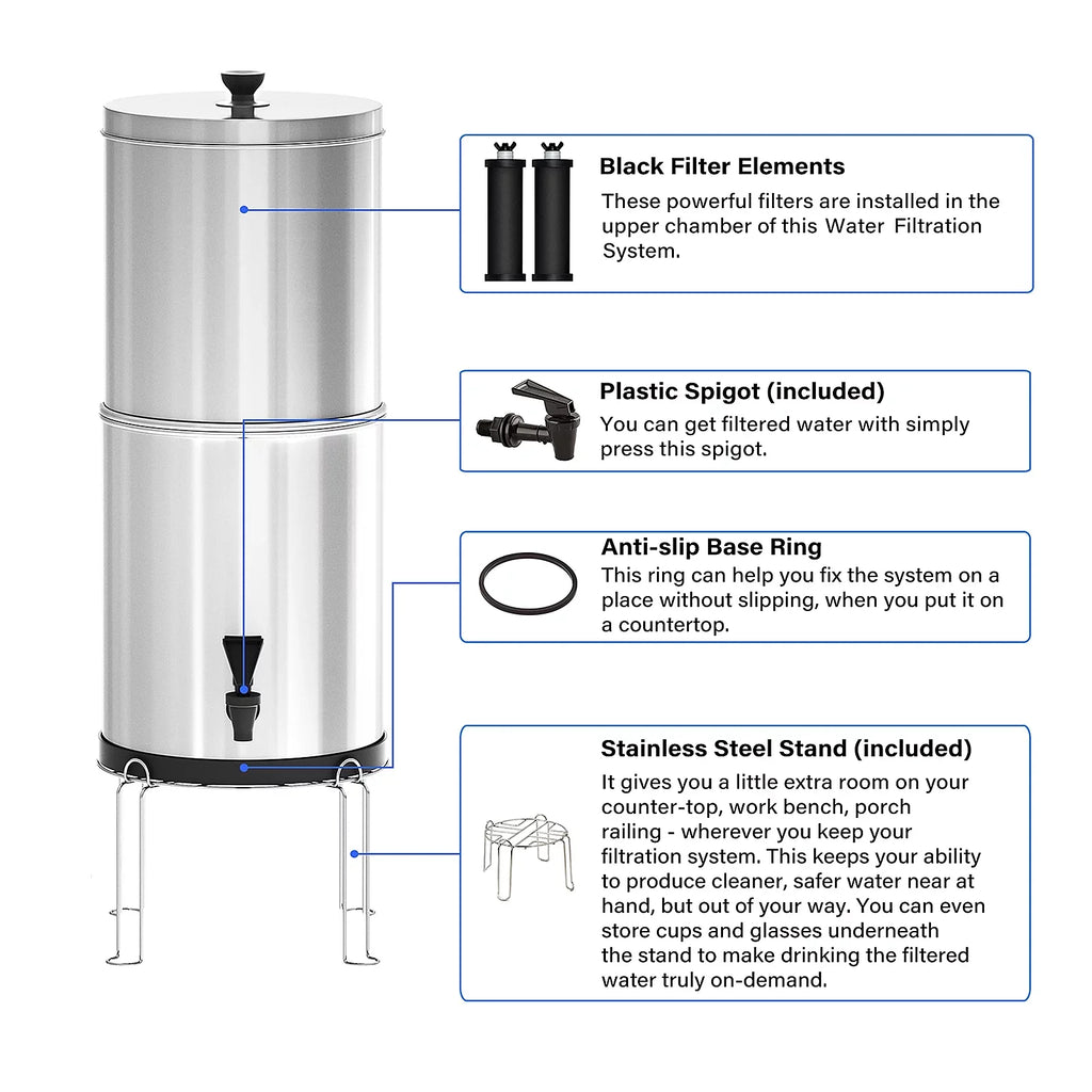 Lixada Gravity Water Filtration Bucket System for Home Camping Hiking Emergency Preparedness
