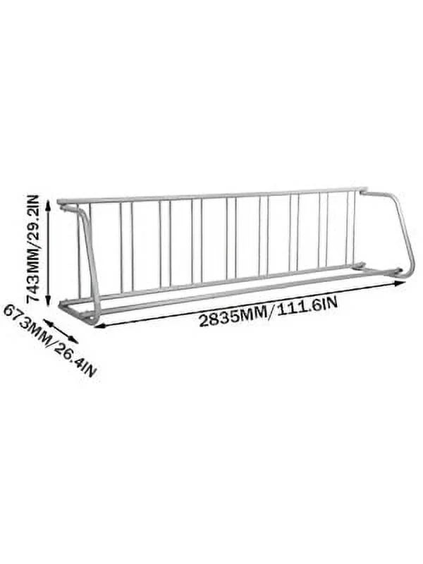 111" Length Floor Bike Rack, 9 Holders All-Steel Grid Bike Rack, Single-Side Storage Stand for Garages Streets Yards