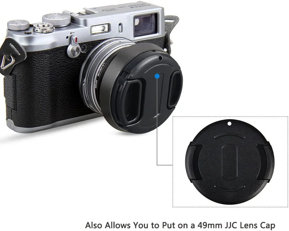 Lens Hood Set  Lens Shade for Fuji Fujifilm       Replace Fuji - Lens Hood & Adapter Ring Aluminum Alloy -Black
