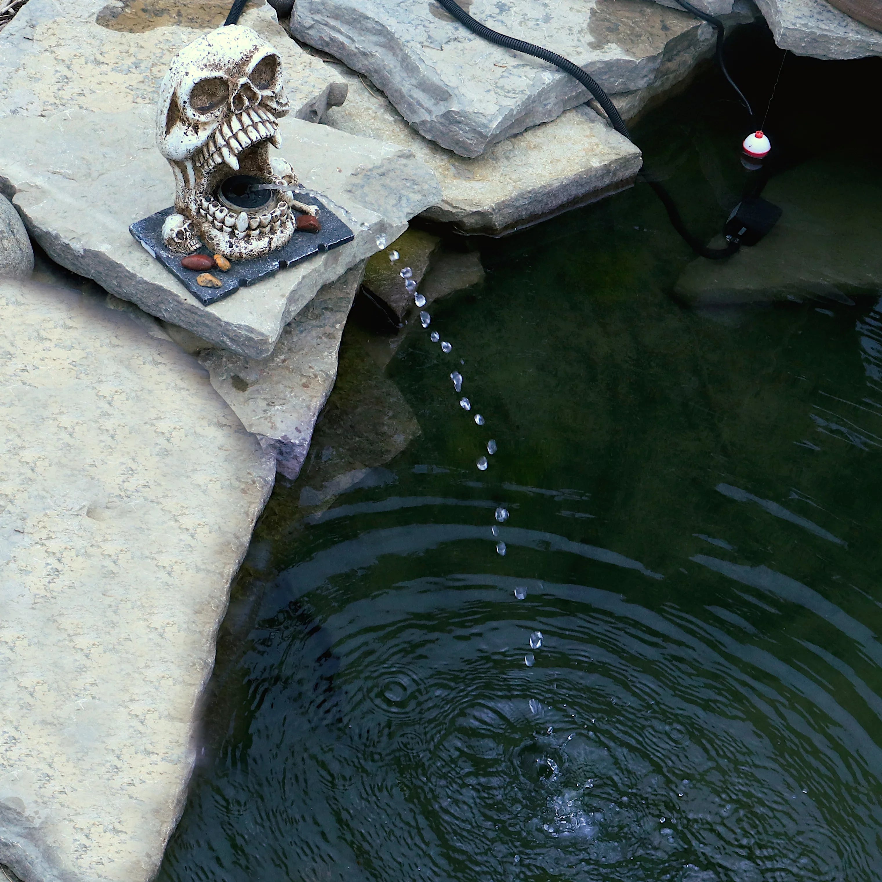 Custom Pro Skull Statuary Fountain Spitter Decorative Outdoor Water Feature
