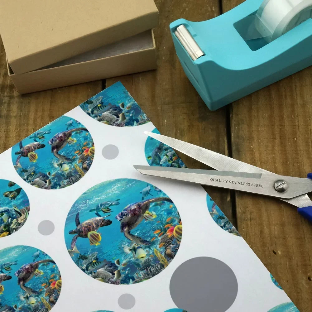 Ocean Coral Reef Sea Turtles Diving Premium Gift Wrap Wrapping Paper Roll